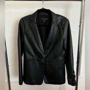 Ann Taylor Size 2 Black Leather Blazer